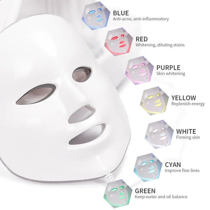 Kashaki 7 color LED face Mask light Therapy